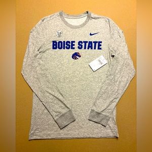 New Men’s Nike Dri-Fit Boise State Broncos Gray Long Sleeve T-shirt Small S